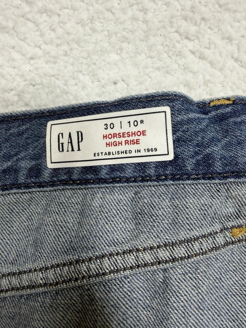 Gap Jeans Pants Women Blue High Rise Ultra Soft Horseshoe Preppy Boho Sz 30 NWT - Picture 8 of 9